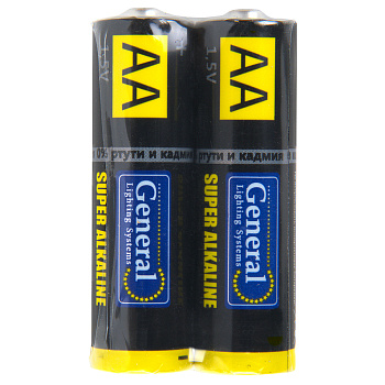 Батарейка GBAT-LR6 AA щелочная 2шт в пленке (800564) (2/24/720) General