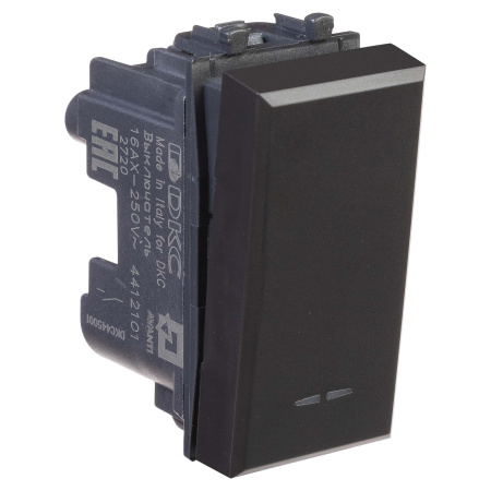 Выключатель модульный, "Avanti", "Черный матовый", 1 модуль DKC