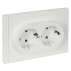 FORTE&PIANO Розетка 2-местная с заземлением без защитных шторок безвинтовое крепление 16А FP224 белый IEK