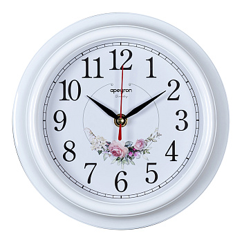 PL213007 Часы настенные, круглые, цвет корпуса белый, пластик, Ø21см, источник питания 1 батарейка АА(в комплект не входит), бесшумный, пла... APEYRON