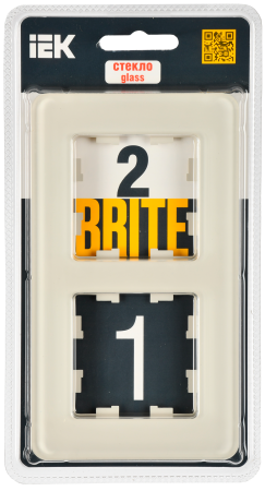 BRITE Рамка 2-мест. РУ-2-2-Бр стекло песчаный RE IEK