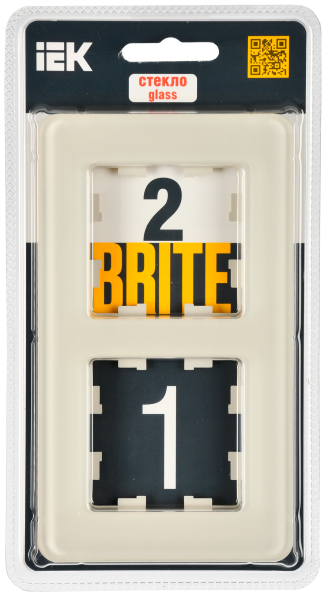 BRITE Рамка 2-мест. РУ-2-2-Бр стекло песчаный RE IEK