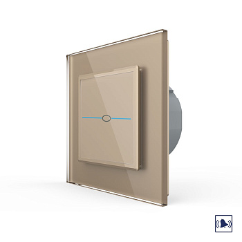 Сенсорный дверной звонок Quadro 1 клавиша 1 модуль Золотой Livolo