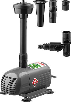 Насос фонтанный, ЗНФЧ-25-2.0, для чистой воды, напор 2,0 м, насадки: колокольчик, гейзер, каскад, 38 Вт, 25 л/мин ЗУБР Насос фонтанный, ЗНФЧ-25-2.0, для чистой воды, напор 2,0 м, насадки: колокольчик, гейзер, каскад, 38 Вт, 25 л/мин ЗУБР