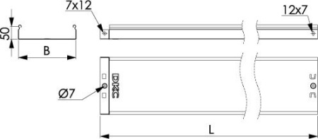 Лоток 500х50 L 2000, цинк-ламельный DKC