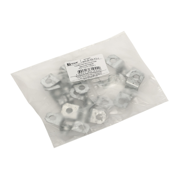 Скоба металлическая двухлапковая d10-11 мм (10 шт) PROxima EKF