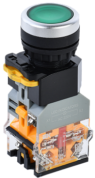 Кнопка управления D8-11D d=22мм 1з+1р с подсветкой зеленая IEK
