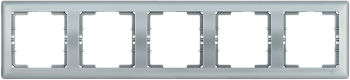 Рамка 5-местная горизонтальная РГ-5-БС BOLERO серебряный IEK