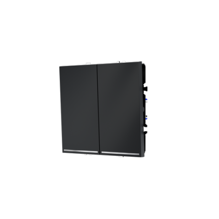 Проходной переключатель встраиваемый Voltum S70 двухклавишный с подсветкой 10А, (графит)