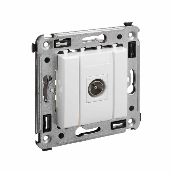 Розетка TV одиночная в стену, "Avanti", "Белое облако" DKC