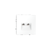 Розетка компьютерная встраиваемая Voltum S70 двойная RJ45+RJ45 КАТ.6, (белый матовый)