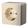 Розетка с заземлением (шампань рифленый) Gallant ОУ IP20 Werkel