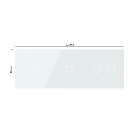 Панель тройная: 1 выключатель + 1 выключатель + 2 выключателя Белая Livolo