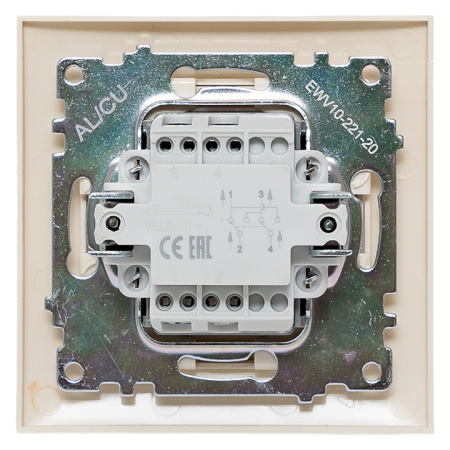 Валенсия выключатель 1-кл, 10А кремовый перекрестный EKF