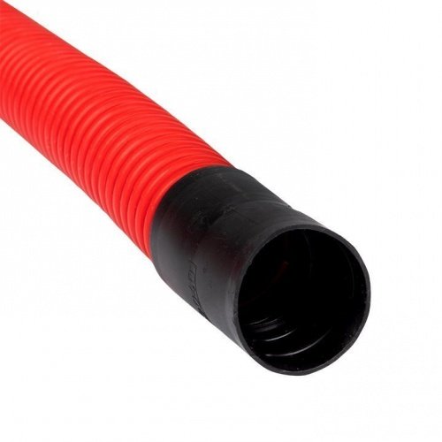 Труба гофр, двустенная ПНД/ПНД гибкая с протяжкой d40 мм (50 м) красная EKF-Plast фото 3