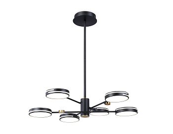 Светильник светодиодный подвесной FL51639/6 BK/GD черный/золото 3000K/4200K/6400K 50W D800*780 (Без ПДУ) Ambrella Light