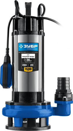 Дренажный насос для грязной воды с большим напором, 1500 Вт, Профессионал ЗУБР