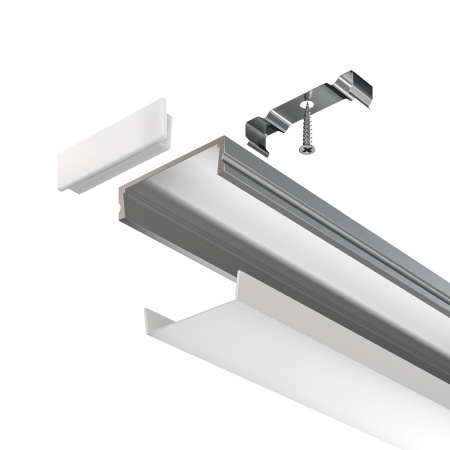 Алюминиевый профиль накладной 23x6 Серебро (ALM002S-2M) Technical Maytoni