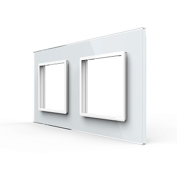 Рамка для розетки двойная Белая Livolo