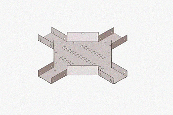 Лоток крестообразный замковый глухой КМЗГ 300х65 УХЛ1, горячее цинкование, S1,5