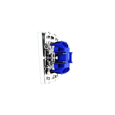 Проходной переключатель встраиваемый Voltum S70 одноклавишный с подсветкой 10А, (белый матовый)