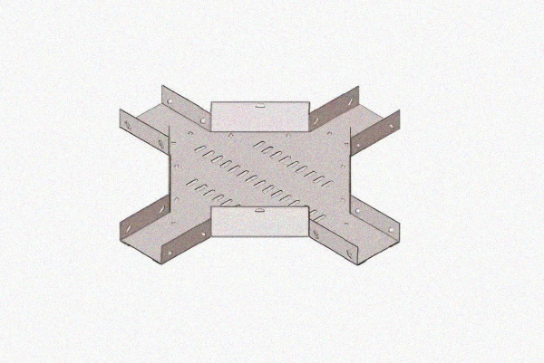 Лоток крестообразный замковый глухой КМЗГ 300х65 УХЛ1, горячее цинкование, S1,5