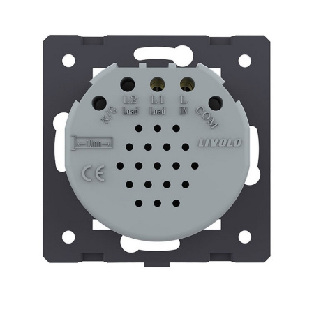 Выключатель Quadro 1 клавиша Золотой (механизм) Livolo