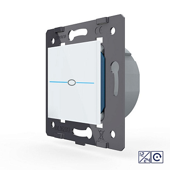 Одноклавишная сенсорная кнопка Quadro 12/24В, цвет белый (механизм) Livolo