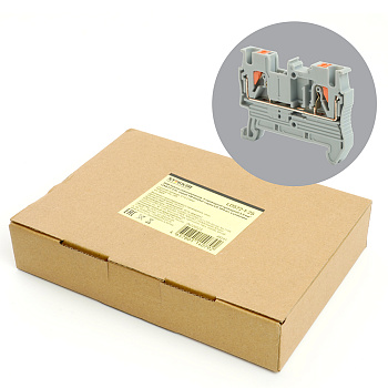 Зажим пружинный, 2-проводной проходной ЗНИ - 2,5, JXB PT 2,5, серый LD572-1-25 STEKKER