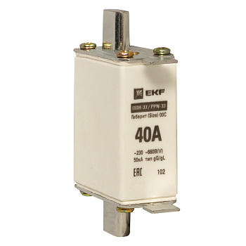Плавкая вставка ППН-33 100/ 40А габарит 00С PROxima EKF