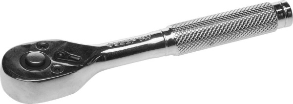 Трещотка для торцовых головок "Мастер", Сr-V сталь, 72 зубца, цельнометаллическая, 1/4" ЗУБР