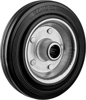 Колесо d=160 мм, г/п 145 кг, резина/металл, игольчатый подшипник, Профессионал ЗУБР