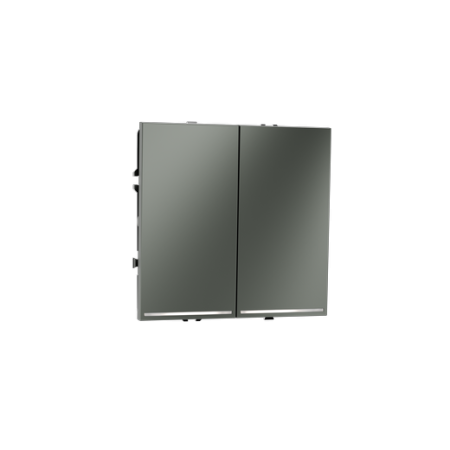 Проходной переключатель встраиваемый Voltum S70 двухклавишный с подсветкой 10А, (титан)