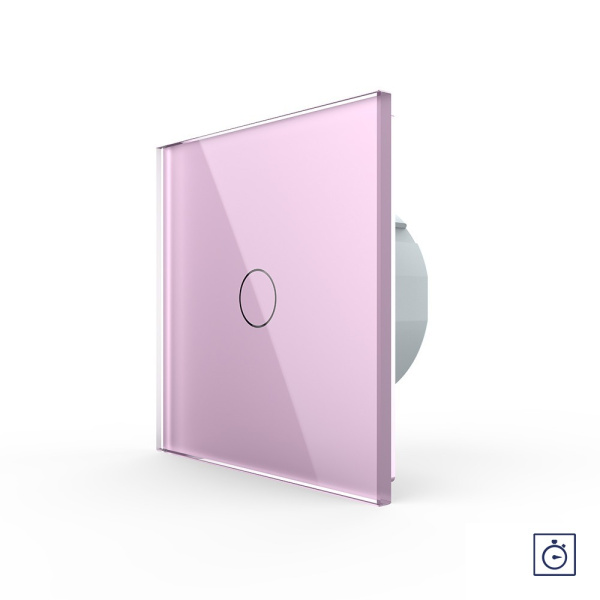 Сенсорный выключатель с таймером 1 клавиша 1 модуль Розовый Livolo