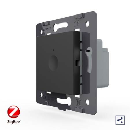 Одноклавишный проходной сенсорный выключатель ZigBee Module, цвет черный (механизм) Livolo
