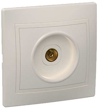 Розетка 1-местная телевизионная РТВ10-ККм КВАРТА кремовый IEK