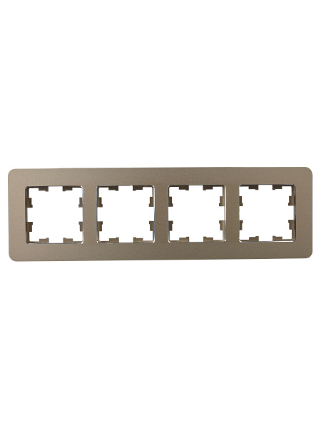 BRITE Рамка 4-мест. РУ-4-1-Бр металл латунь RE IEK