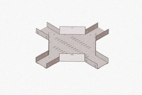 Лоток крестообразный замковый глухой КМЗГ 100х100 УТ1,5, горячее цинкование, S0,8