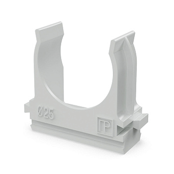Крепеж-клипса для труб Полистирол d25 мм (10шт/500шт уп/кор) Промрукав
