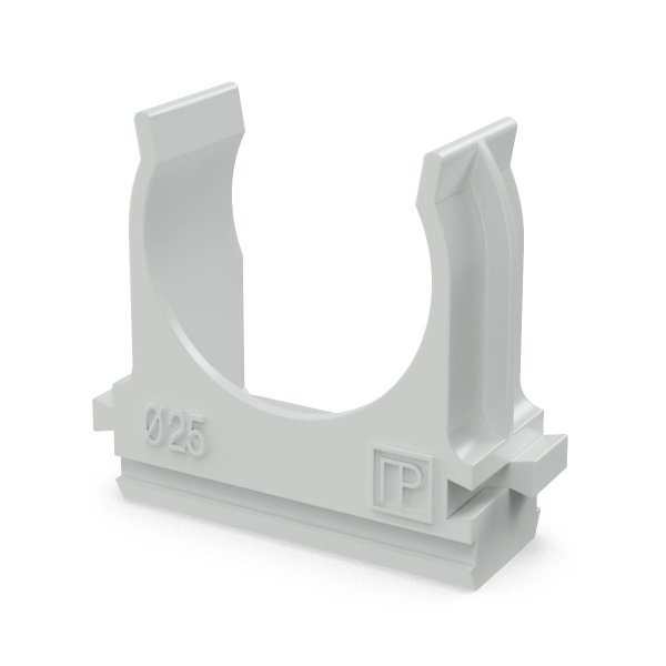 Крепеж-клипса для труб Полистирол d25 мм (10шт/500шт уп/кор) Промрукав