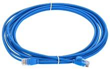 ITK Коммутационный шнур (патч-корд) кат.5E UTP LSZH 3м slim колпачок с язычком синий
