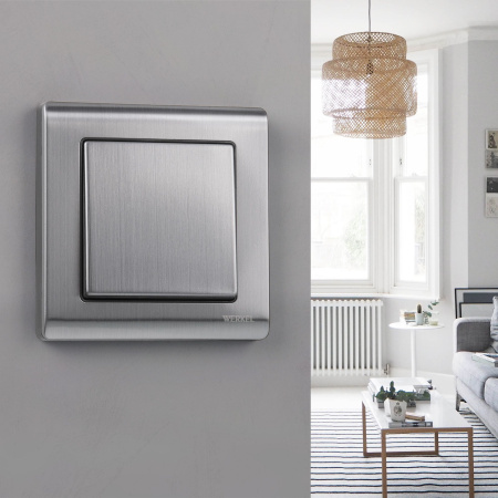 Встраиваемые механизмы Выключатель СУ 1-кл. 10А глянцевый никель IP20 Werkel