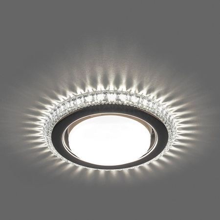 Св-к встр.с белой LED подсветкой Feron CD4036 потолочный GX53 без лампы, прозр., хром