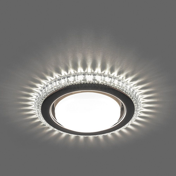 Св-к встр.с белой LED подсветкой Feron CD4036 потолочный GX53 без лампы, прозр., хром