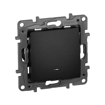 Etika Механизм выключателя СУ 1 кл. с подсветкой 10А антрацит IP20 Legrand