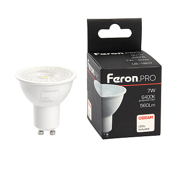 Лампа светодиодная Feron.PRO LB-1607 GU10 7W 6400K (угол рассеивания 38°) Лампа светодиодная Feron.PRO LB-1607 GU10 7W 6400K (угол рассеивания 38°)