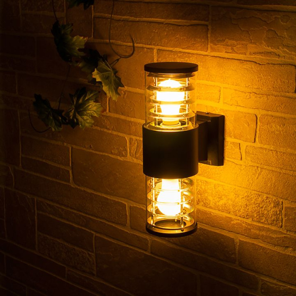 Уличный настенный светильник 2*E27 серый IP54 (a032621) Elektrostandard