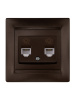 Розетка двойная телефонная RJ11 шоколад "Лама" TDM Розетка двойная телефонная RJ11 шоколад "Лама" TDM