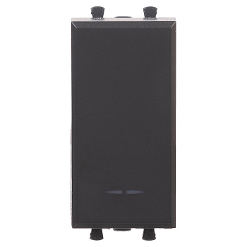 Переключатель модульный, "Avanti", "Черный матовый", 1 модуль DKC