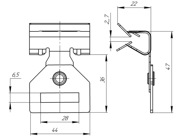 Зажим балочный 3-8 мм под перфоленту PROxima EKF